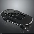 Futuristic Concept Car With Sleek Aerodynamic Body Transparent Roof And Modern Alloy Wheels
