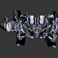 Sci Fi Mechanical Robot Figure With Metallic Armor And Weapon Structure