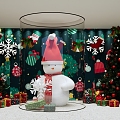 Christmas window Christmas snowman Christmas tree Christmas holiday decoration decoration gift box 3d model