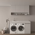 Bathroom Cabinet Rack With Washing Machine Dryer Cleaning Tools Wall Mounted Cabinet Towels Toiletries