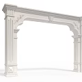 Classical White Stone Door Arch With Carved Columns And Decorative Details