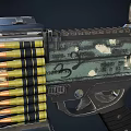Advanced Futuristic Tactical Rifle With Scope Magazine Camouflage And Mechanical Parts