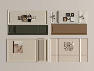 Modern bedside background wall 3d model