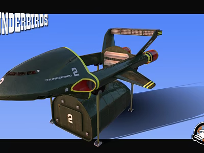 Thunderbirds Number 2 Green Vehicle Detailed Collectible Model Design Features 3d model