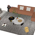 Modern sofa coffee table combination 3d model