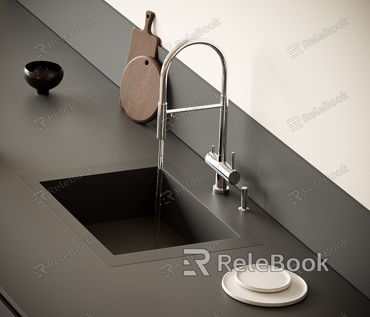 Kitchen Faucet Metal Faucet Minimalist Stainless Steel Faucet Underfloor Basin Island Faucet model