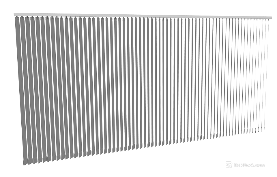 Modern Vertical Window Blinds With Slim Slats For Contemporary Home Interior 3d model 
