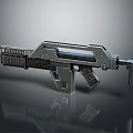 Futuristic Sci-Fi Weapon With Metallic Frame Sleek Body Tactical Grip And Streamlined Design