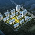 Aerial View Planning of Modern Residential Complex with High Rise Buildings Green Spaces And Roads
