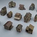 European Architecture Models Featuring Various Traditional Designs And Roof Styles