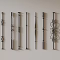 Assorted Decorative Metal Balusters Featuring Intricate Patterns Classic Designs And Light Background 3d model