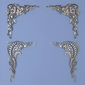 Chinese Style Corner Flower Hanging Carved Door Head Chinese Style Door Lintel Door Lintel Carved Door Flower 3d model