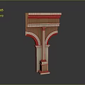 Classical Decorative Column Architectural Design With Ornate Capital And Curved Arched Details