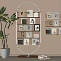 Modern Middle Ancient Bookshelf Floor Rotating Bookshelf Wall Hanging Bookshelf Books 3d model