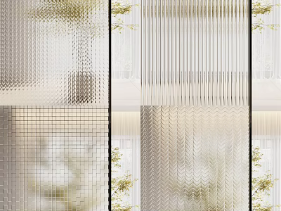 Modern Home Interior Decorative Partition With Glass Panels And Patterned Design 3d model