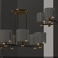 Modern Luxury Chandelier With Multiple Glass Shades And Brass Metal Frame For Interior Design