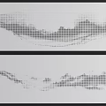 Black And White Background Wall With Dot Pattern Wavy Lines And Mountain Shape Design