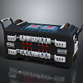 Portable Power Distribution Unit With Multiple Outlets Digital Display Red Indicator Lights And Handles