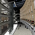 Spacious Shopping Mall Lobby With Multi Level Design Glass Ceiling And Escalators