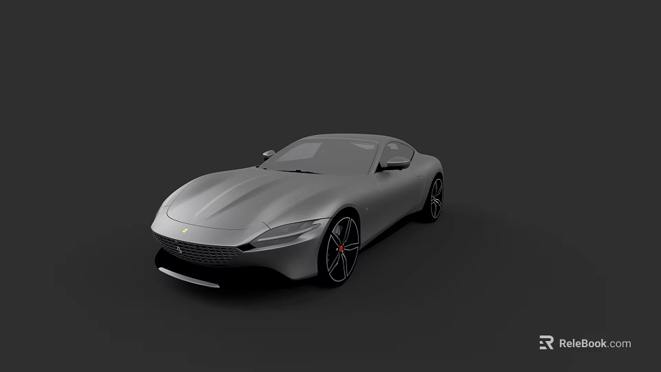 Silver Sports Car With Sleek Aerodynamic Design Modern Sporty Exterior Red Accented Wheels 3d model 