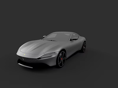 Silver Sports Car With Sleek Aerodynamic Design Modern Sporty Exterior Red Accented Wheels 3d model