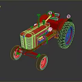 Vintage Red URBA Tractor With Classic Design And Large Shiny Wheels