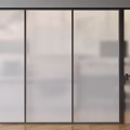 Modern Glass Sliding Partition with Transparent Panels for Office Interior Functional Space Dividing Design