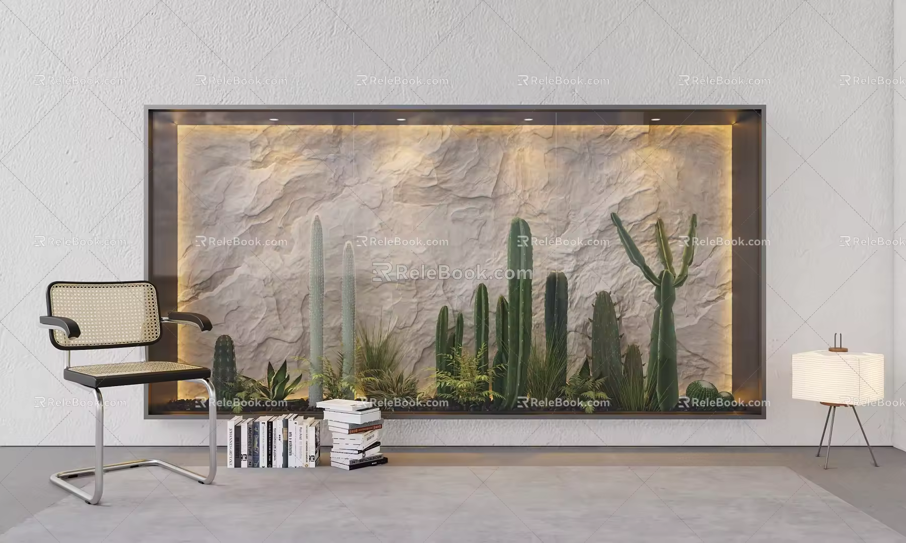 Modern Window Cactus Window Plant Window 3d model