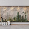 Modern Window Cactus Window Plant Window 3d model