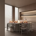 Modern Warm Minimalist Restaurant With Elegant Candle Decor And Soft Ambient Lighting For Cozy Dining Moments