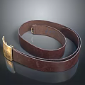 Genuine Brown Leather Belt With Gold Buckle For Daily Life Accessory Use