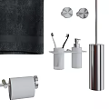 Bathroom Accessories With Towel Rack Black Towel Toilet Brush Soap Dispenser And Toilet Paper Holder