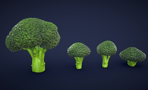 stylized broccoli cauliflower cartoon cauliflower vegetables cartoon vegetables 3d model