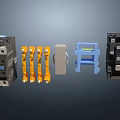 Industrial Electrical Contactor With Black Housing Blue Buttons And Technical Labels