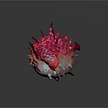 Vibrant Spiky Marine Creature Character Design With Pink Patterned Body And Fins
