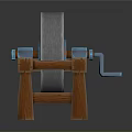 Manual Knife Sharpener With Wooden Base Stone Wheel And Metal Clamp For Kitchen Use
