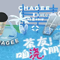 CHAGEE Summer Water Play Photo Spot with Surfboard Lifesaver Coconut Tree and Tea Drinks
