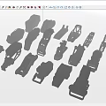 Hard surface mechanical parts combination of mechanical parts 3d model