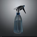 Blue Plastic Spray Bottle With White Nozzle For Daily Cleaning Needs 3d model