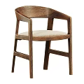Elegant Modern Single Chair With Solid Wooden Frame Armrests And Soft Upholstered Seat