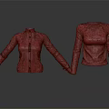 Two Stylish Long Sleeve Tops Featuring Floral Print And Red Black Color Block Design