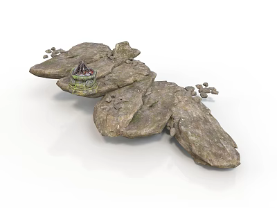 Realistic style rock rock block stone stone slab stone pile 3d model