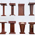 Wooden Podiums With Various Designs And Microphones For Different Event Uses