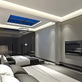 Modern Hotel Room Interior With Twin Beds Decorative Artwork And Recessed Lighting