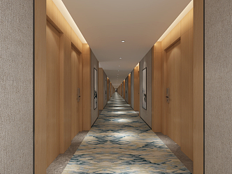 New Chinese Aisle Hotel Room Aisle Corridor 3d model