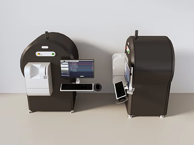 Black Modern Medical Diagnostic Equipment With Display Screen And Keyboard For Clinical Use 3d model