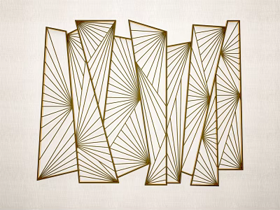 Elegant Modern Room Divider With Golden Geometric Lines And Artistic Design 3d model