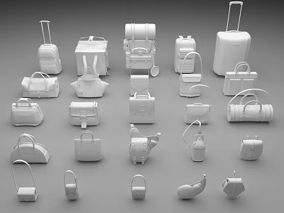 Luggage and Bags in Various Styles Including Suitcases Handbags Backpacks and Clutches 3d model