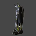 Game Movie Character With Black And Yellow Armored Mechanical Design In Starry Space