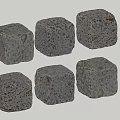 Natural Stone and Wood Cubes with Granular Texture and Speckled Surface Design 3d model